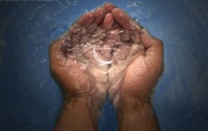 hands cupping water
