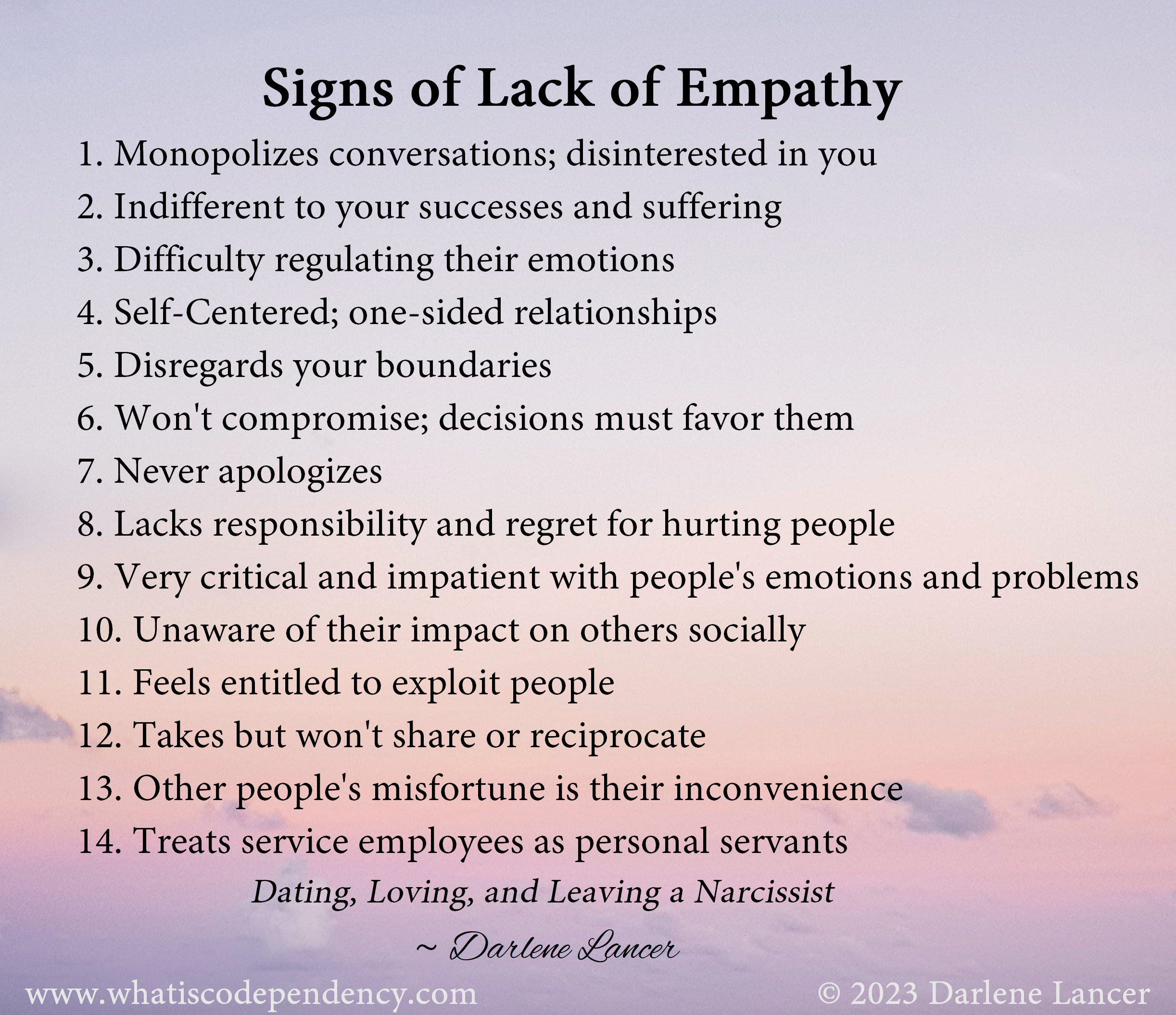 Signs of Lack of Empathy