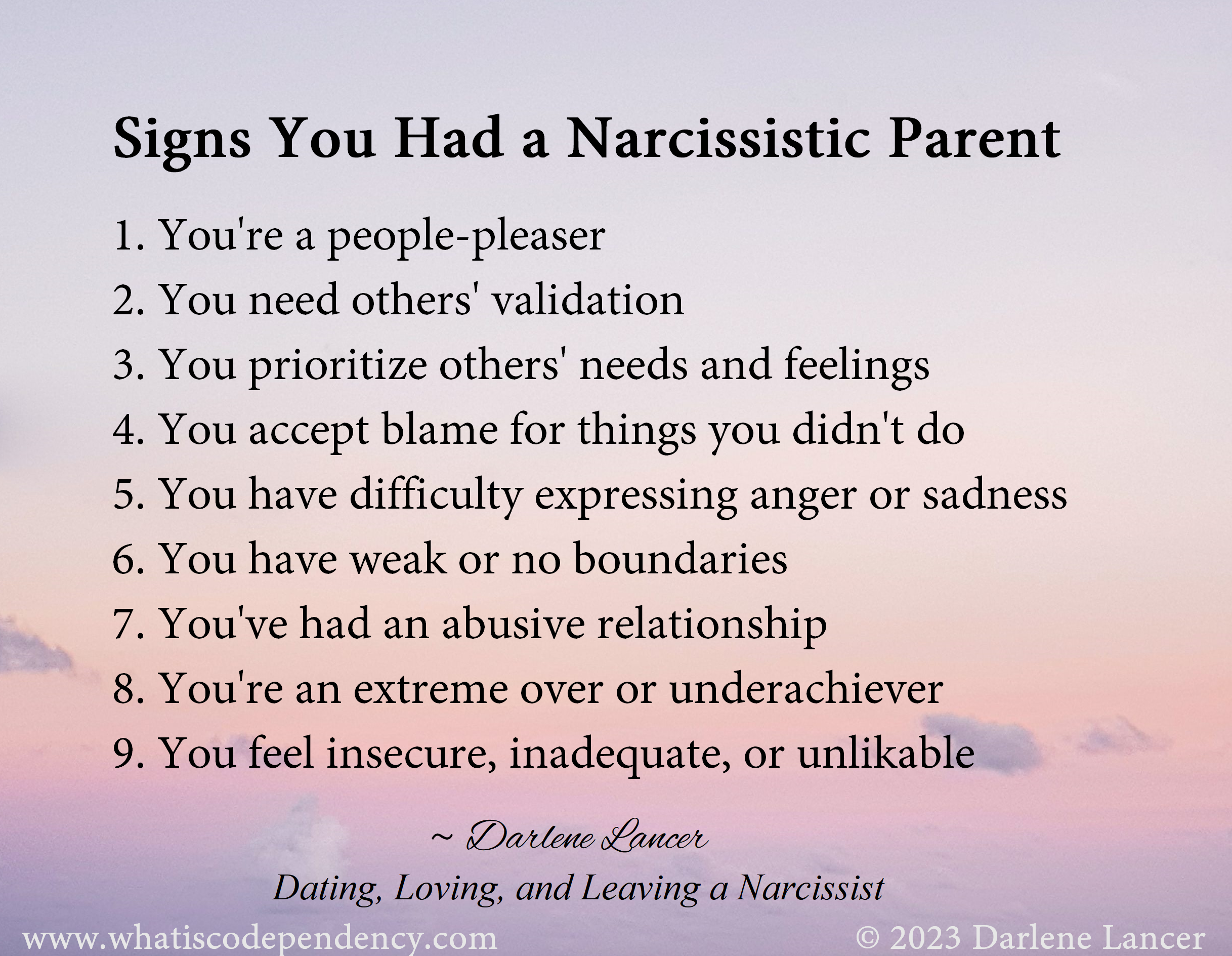 Symptoms of Children of Narcissists
